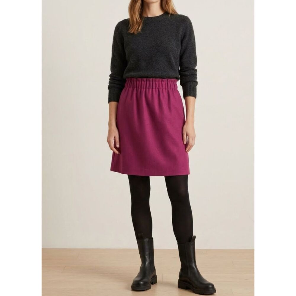 New J. Crew Wool Blend Sidewalk Elastic Waistband Skirt Women's Size 00